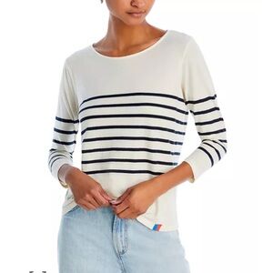 Kule
The Malibu Three Quarter Sleeve Tee cream stripe casual S winter